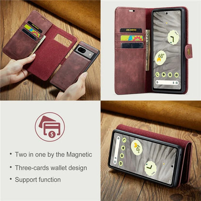 DG.MING for Google Pixel 8a Case Removable 2 in 1 Split Leather Folio Phone Cover