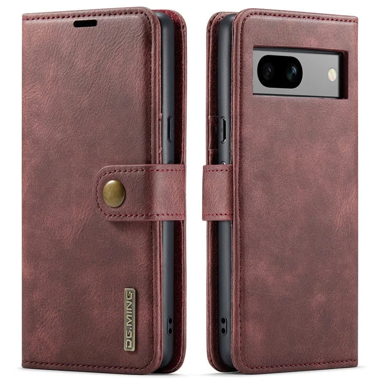 DG.MING for Google Pixel 8a Case Removable 2 in 1 Split Leather Folio Phone Cover