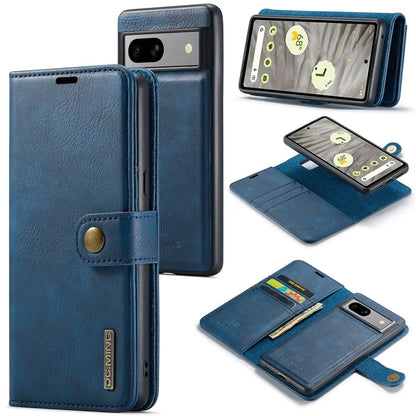 DG.MING for Google Pixel 8a Case Removable 2 in 1 Split Leather Folio Phone Cover