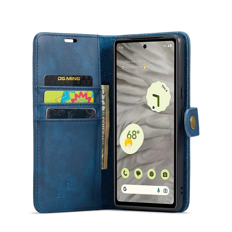 DG.MING for Google Pixel 8a Case Removable 2 in 1 Split Leather Folio Phone Cover