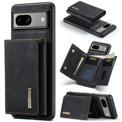 DG.MING M1 Series for Google Pixel 8a Case Kickstand Leather Back Phone Cover with Detachable Wallet