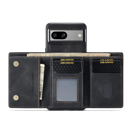 DG.MING M1 Series for Google Pixel 8a Case Kickstand Leather Back Phone Cover with Detachable Wallet