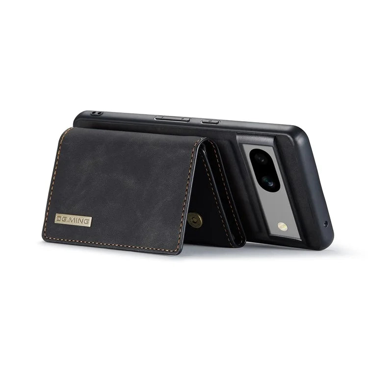 DG.MING M1 Series for Google Pixel 8a Case Kickstand Leather Back Phone Cover with Detachable Wallet