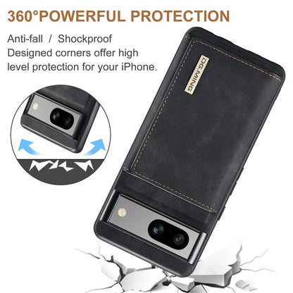 DG.MING M1 Series for Google Pixel 8a Case Kickstand Leather Back Phone Cover with Detachable Wallet