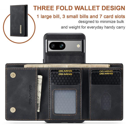 DG.MING M1 Series for Google Pixel 8a Case Kickstand Leather Back Phone Cover with Detachable Wallet