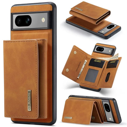DG.MING M1 Series for Google Pixel 8a Case Kickstand Leather Back Phone Cover with Detachable Wallet