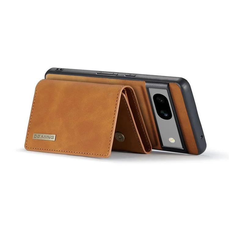 DG.MING M1 Series for Google Pixel 8a Case Kickstand Leather Back Phone Cover with Detachable Wallet