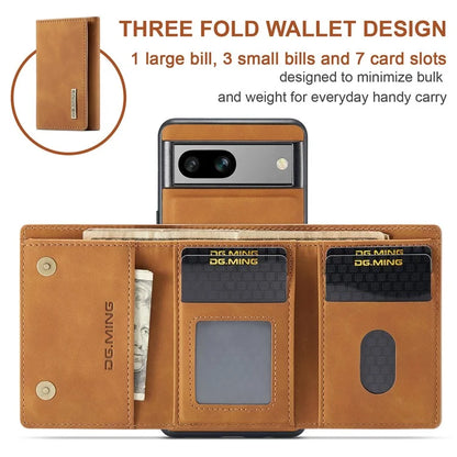 DG.MING M1 Series for Google Pixel 8a Case Kickstand Leather Back Phone Cover with Detachable Wallet