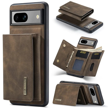 DG.MING M1 Series for Google Pixel 8a Case Kickstand Leather Back Phone Cover with Detachable Wallet