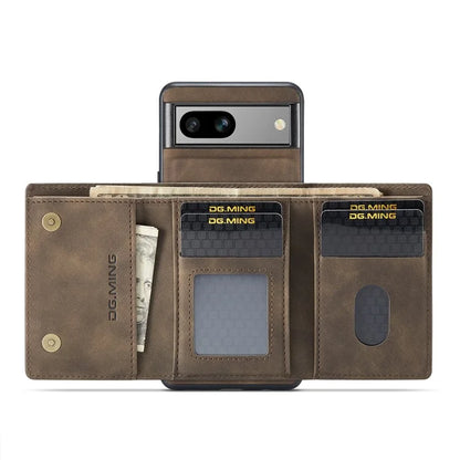 DG.MING M1 Series for Google Pixel 8a Case Kickstand Leather Back Phone Cover with Detachable Wallet