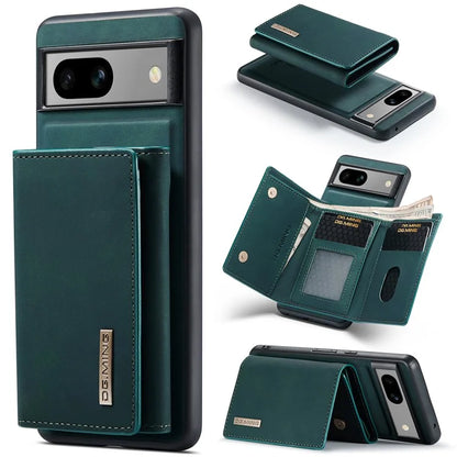DG.MING M1 Series for Google Pixel 8a Case Kickstand Leather Back Phone Cover with Detachable Wallet