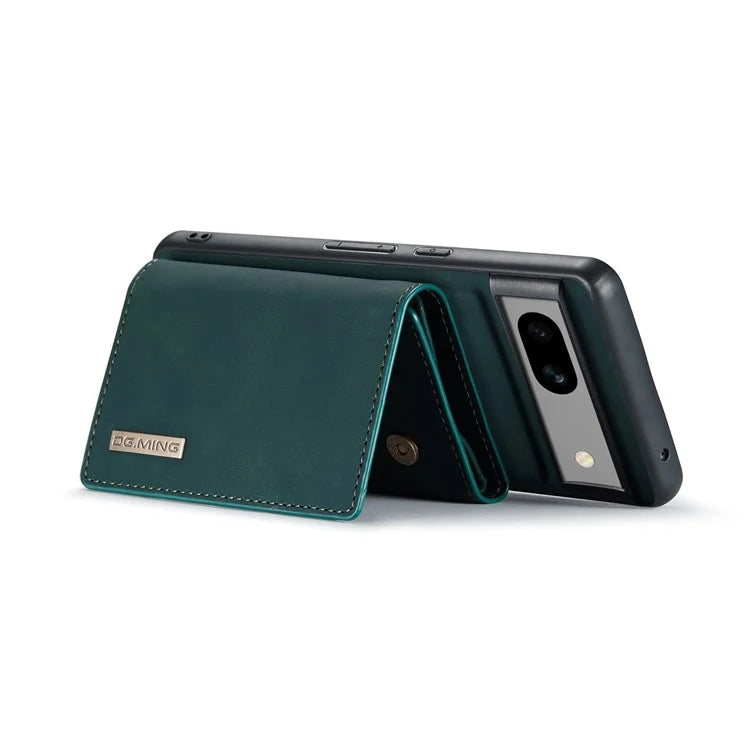 DG.MING M1 Series for Google Pixel 8a Case Kickstand Leather Back Phone Cover with Detachable Wallet