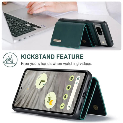 DG.MING M1 Series for Google Pixel 8a Case Kickstand Leather Back Phone Cover with Detachable Wallet