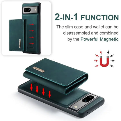 DG.MING M1 Series for Google Pixel 8a Case Kickstand Leather Back Phone Cover with Detachable Wallet