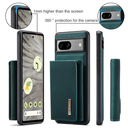 DG.MING M1 Series for Google Pixel 8a Case Kickstand Leather Back Phone Cover with Detachable Wallet