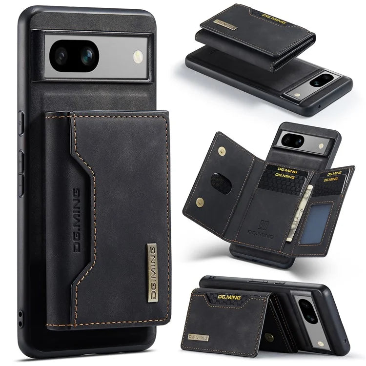 DG.MING M2 Series for Google Pixel 8a Case Detachable Wallet Leather Coated PC+TPU Phone Cover