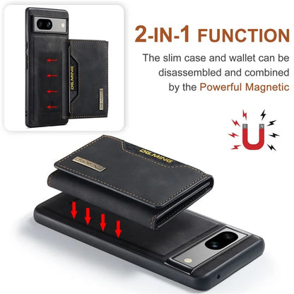 DG.MING M2 Series for Google Pixel 8a Case Detachable Wallet Leather Coated PC+TPU Phone Cover