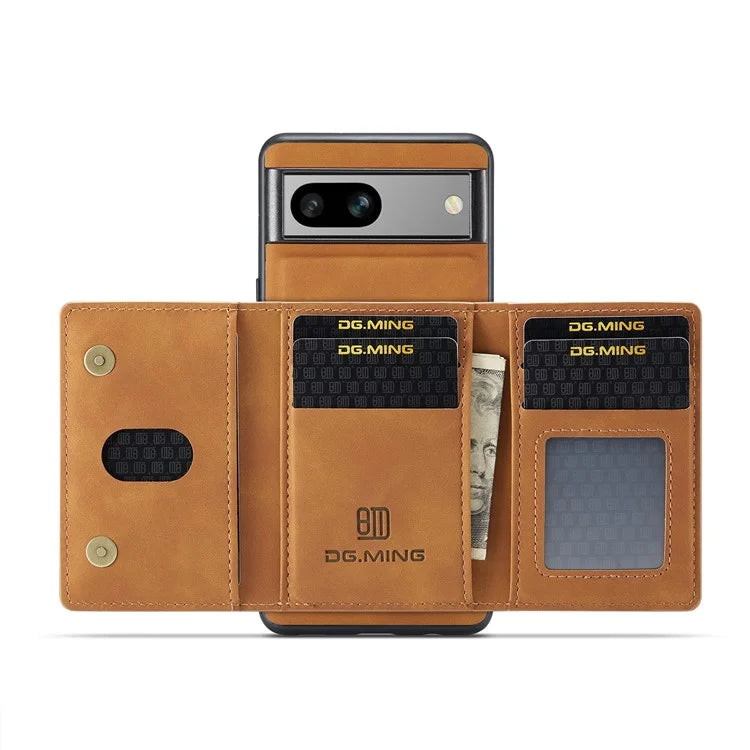 DG.MING M2 Series for Google Pixel 8a Case Detachable Wallet Leather Coated PC+TPU Phone Cover