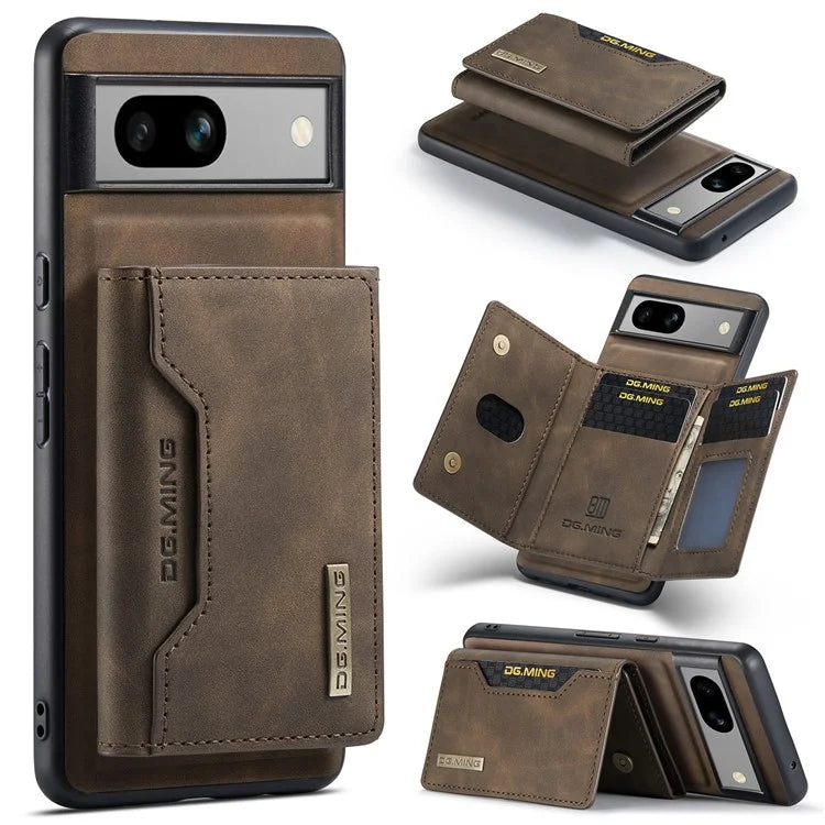 DG.MING M2 Series for Google Pixel 8a Case Detachable Wallet Leather Coated PC+TPU Phone Cover