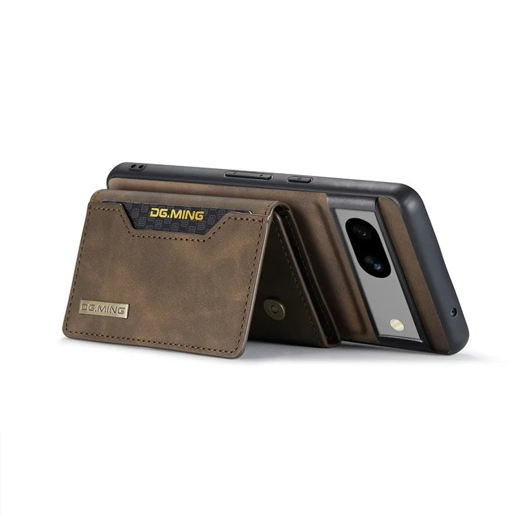 DG.MING M2 Series for Google Pixel 8a Case Detachable Wallet Leather Coated PC+TPU Phone Cover