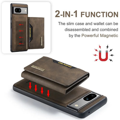 DG.MING M2 Series for Google Pixel 8a Case Detachable Wallet Leather Coated PC+TPU Phone Cover