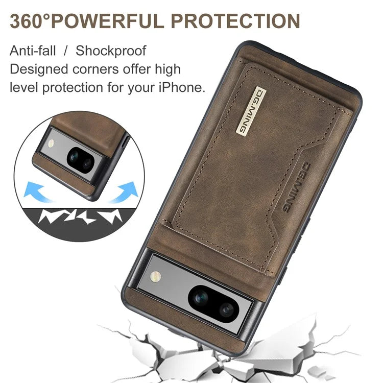 DG.MING M2 Series for Google Pixel 8a Case Detachable Wallet Leather Coated PC+TPU Phone Cover
