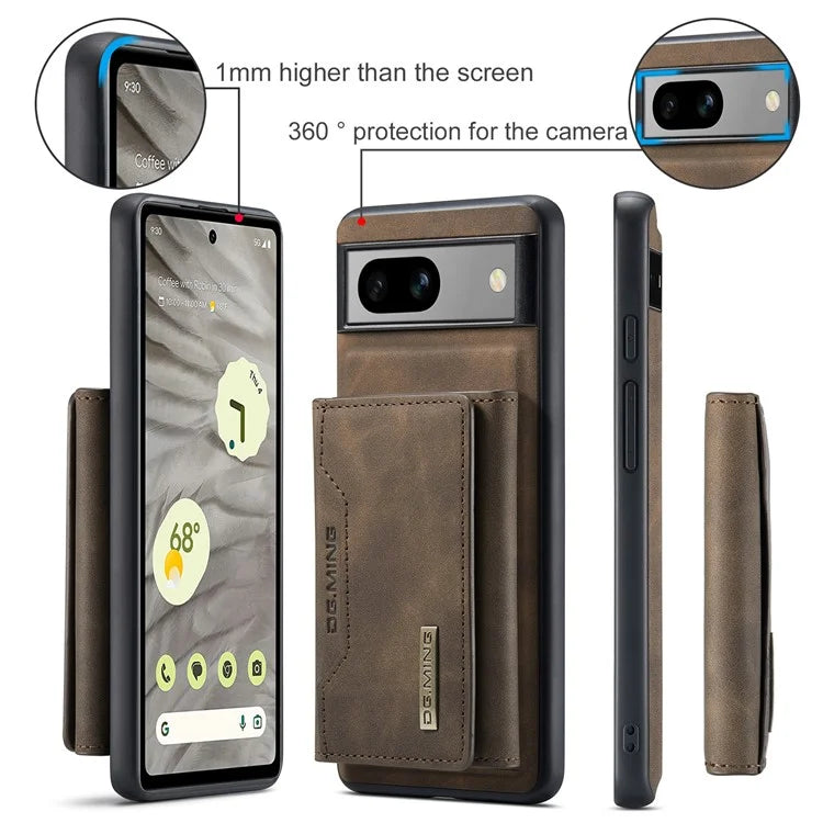 DG.MING M2 Series for Google Pixel 8a Case Detachable Wallet Leather Coated PC+TPU Phone Cover