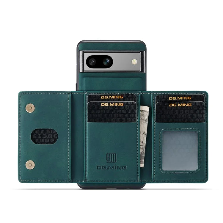 DG.MING M2 Series for Google Pixel 8a Case Detachable Wallet Leather Coated PC+TPU Phone Cover