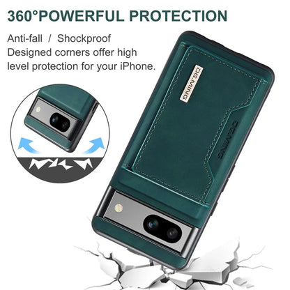 DG.MING M2 Series for Google Pixel 8a Case Detachable Wallet Leather Coated PC+TPU Phone Cover
