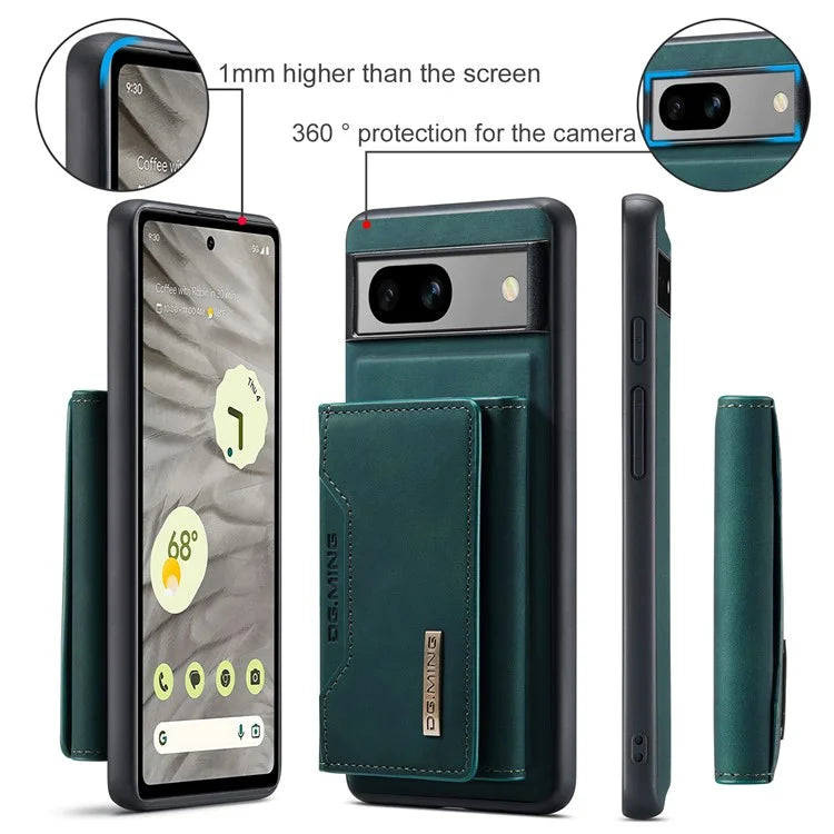 DG.MING M2 Series for Google Pixel 8a Case Detachable Wallet Leather Coated PC+TPU Phone Cover