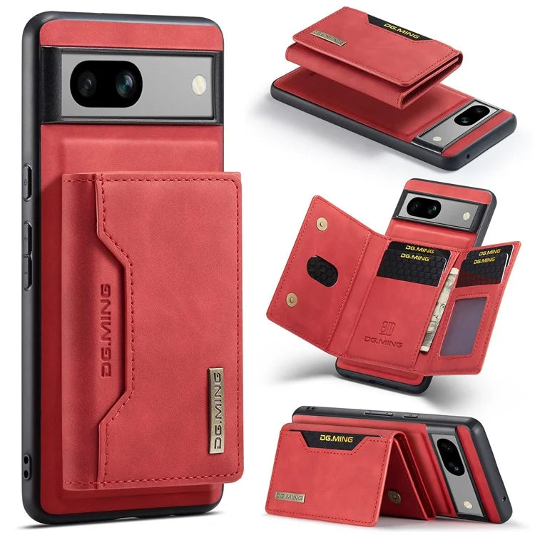 DG.MING M2 Series for Google Pixel 8a Case Detachable Wallet Leather Coated PC+TPU Phone Cover