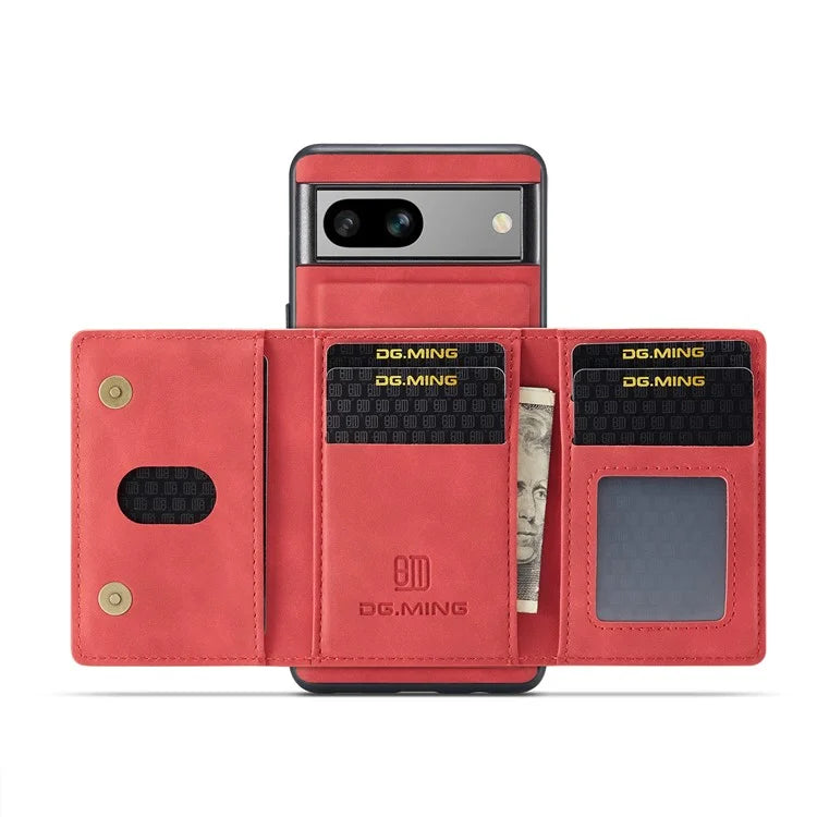 DG.MING M2 Series for Google Pixel 8a Case Detachable Wallet Leather Coated PC+TPU Phone Cover