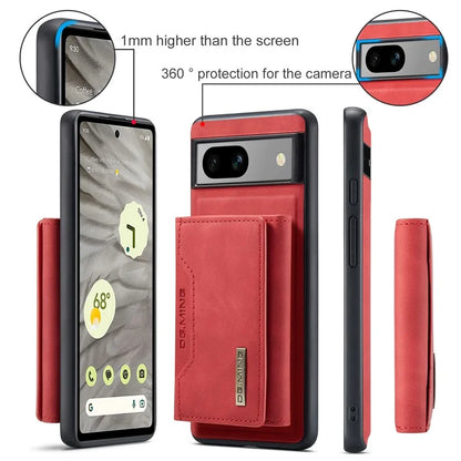 DG.MING M2 Series for Google Pixel 8a Case Detachable Wallet Leather Coated PC+TPU Phone Cover