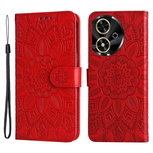 For Honor Play 50m / Play 50 Wallet Case Sunflower Leather Drop-proof Stand Mobile Phone Cover
