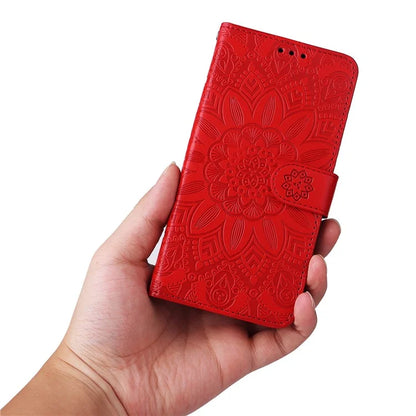 For Realme C65 4G Case Wallet Stand Sunflower Imprinted Leather Phone Cover
