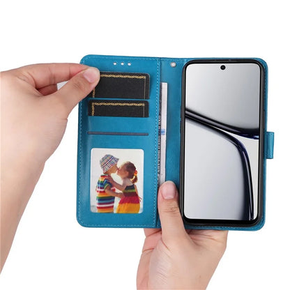 For Realme C65 4G Case Wallet Stand Sunflower Imprinted Leather Phone Cover