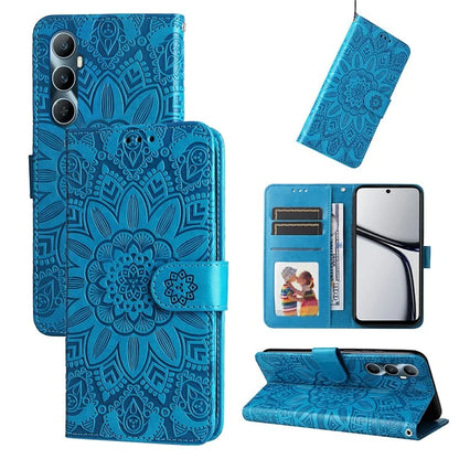 For Realme C65 4G Case Wallet Stand Sunflower Imprinted Leather Phone Cover