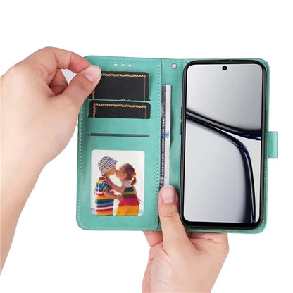 For Realme C65 4G Case Wallet Stand Sunflower Imprinted Leather Phone Cover