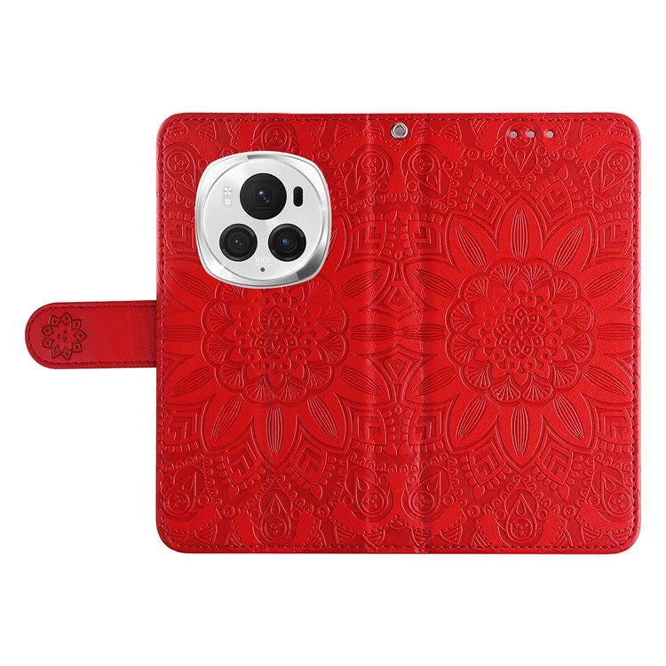 For Honor Magic6 Pro 5G Anti-Scratch Wallet Stand Phone Case Sunflower Leather Stand Mobile Phone Cover