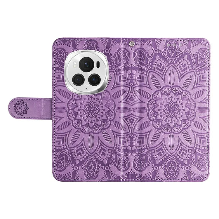 For Honor Magic6 Pro 5G Anti-Scratch Wallet Stand Phone Case Sunflower Leather Stand Mobile Phone Cover