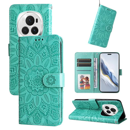 For Honor Magic6 Pro 5G Anti-Scratch Wallet Stand Phone Case Sunflower Leather Stand Mobile Phone Cover