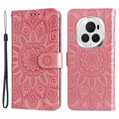 For Honor Magic6 Pro 5G Anti-Scratch Wallet Stand Phone Case Sunflower Leather Stand Mobile Phone Cover