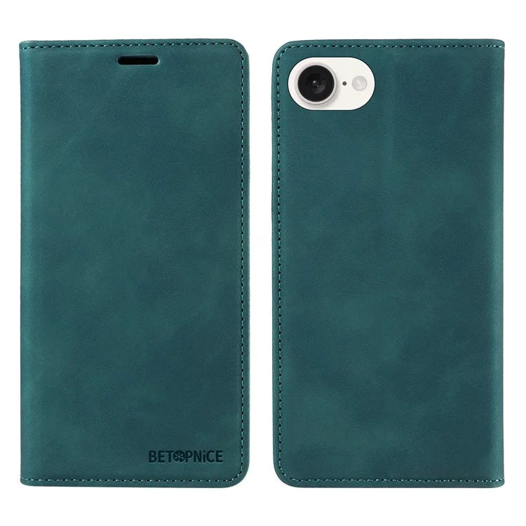 BETOPNICE 003 For iPhone SE (2024) Wallet Case RFID Blocking Leather+TPU Shockproof Phone Shell