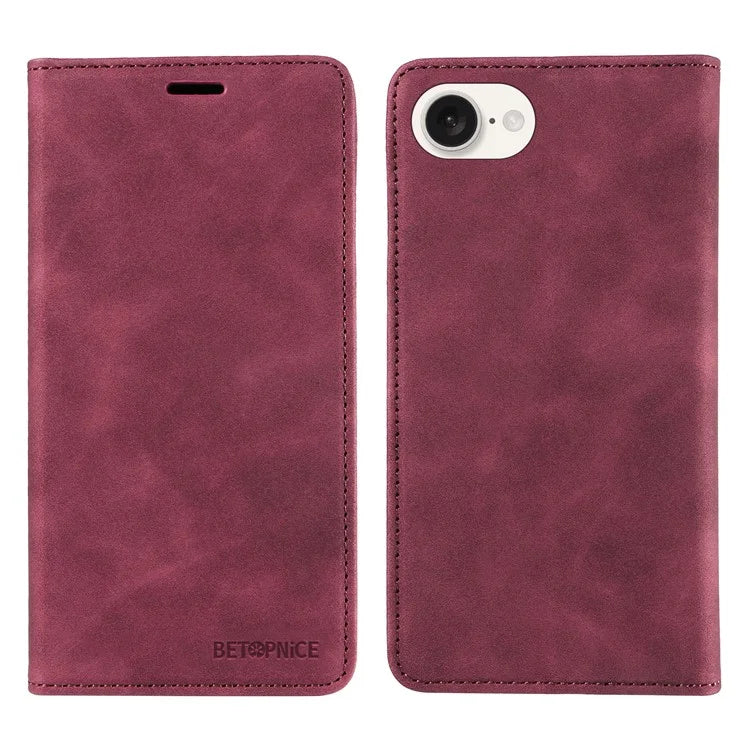 BETOPNICE 003 For iPhone SE (2024) Wallet Case RFID Blocking Leather+TPU Shockproof Phone Shell