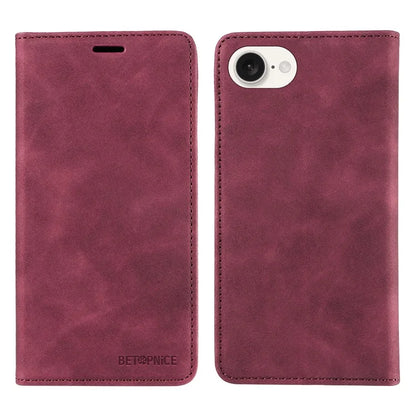 BETOPNICE 003 For iPhone SE (2024) Wallet Case RFID Blocking Leather+TPU Shockproof Phone Shell