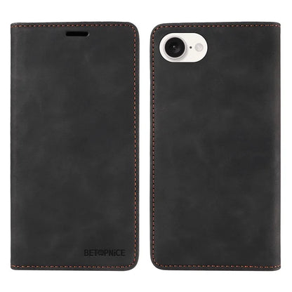BETOPNICE 003 For iPhone SE (2024) Wallet Case RFID Blocking Leather+TPU Shockproof Phone Shell