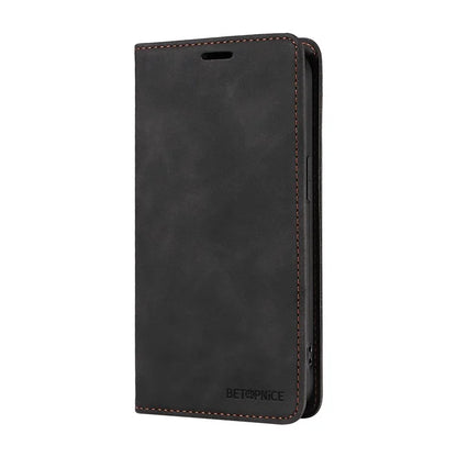 BETOPNICE 003 For iPhone SE (2024) Wallet Case RFID Blocking Leather+TPU Shockproof Phone Shell