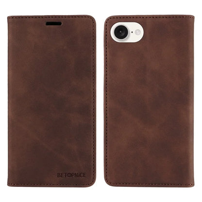 BETOPNICE 003 For iPhone SE (2024) Wallet Case RFID Blocking Leather+TPU Shockproof Phone Shell