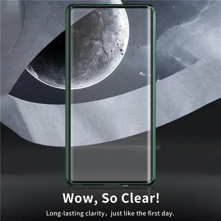 For Samsung Galaxy S22 Ultra 5G Phone Cover Magnetic Matte PC Case with HD Tempered Glass Film