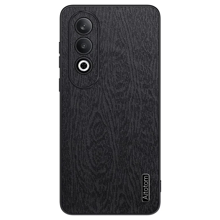Cell Phone Cases for Oppo K12 Wood Texture PU Leather+PC+TPU Cover